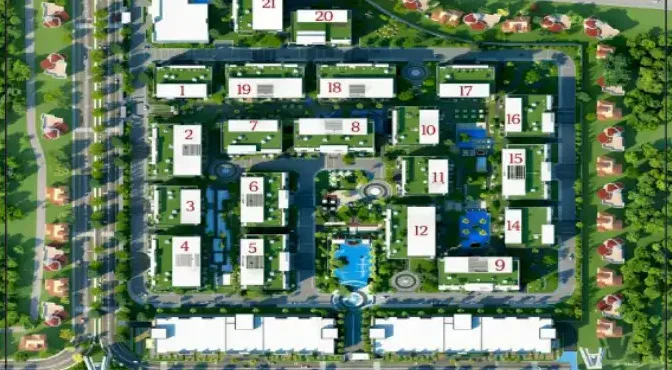 Water Way compound New Cairo master plan