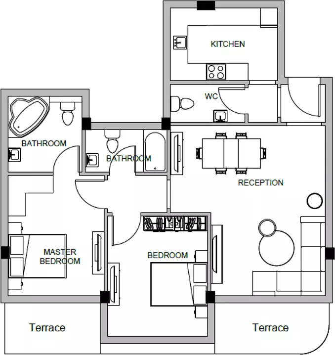 Apartment · 2 Bedrooms · 78–143 m² in كمبوند وايت ريزيدنس التجمع الخامس 2026 Compound White Residence New Cairo 2