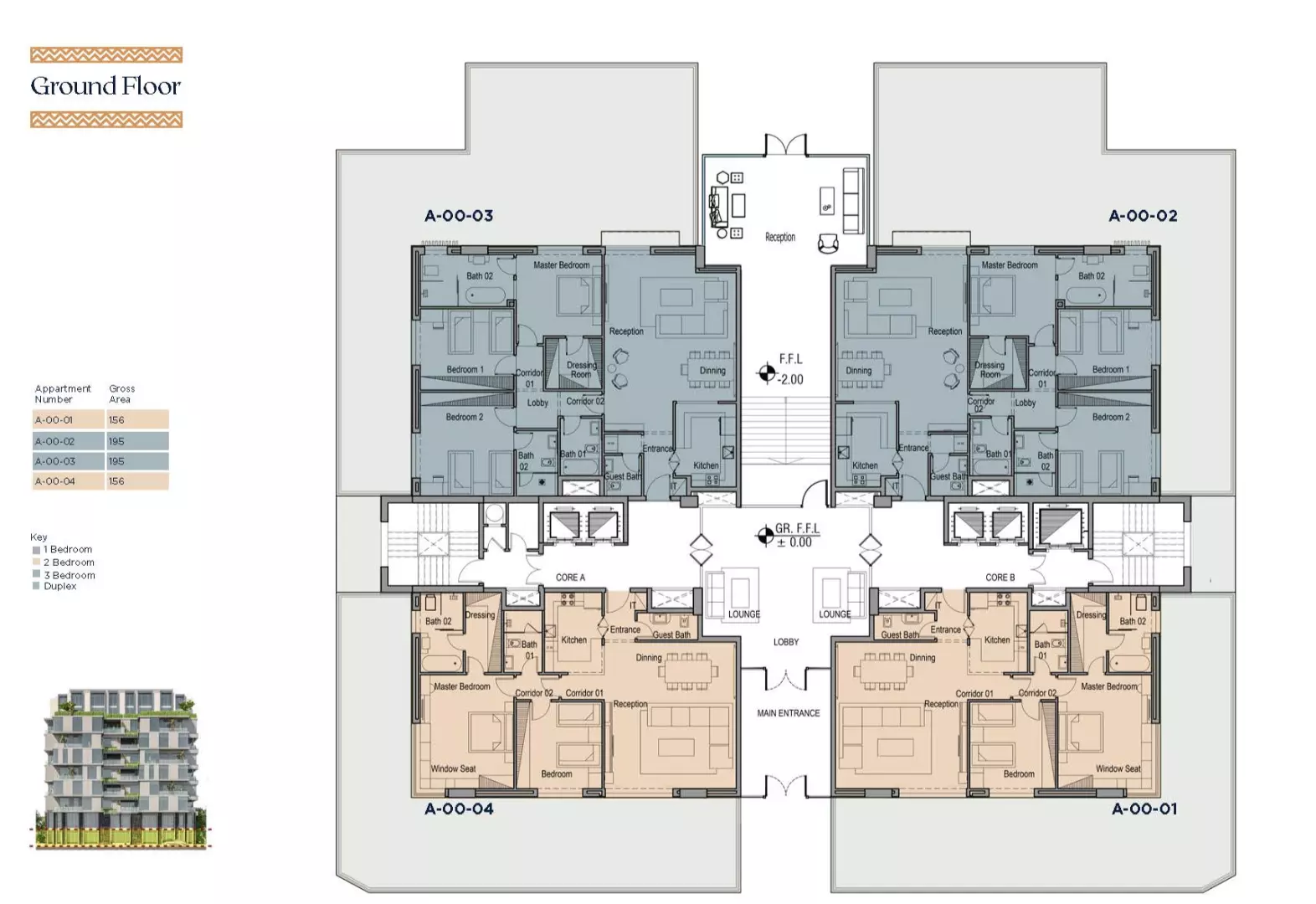 شقة · غرفتين · 156–167 م² في Canal Walk Island 3