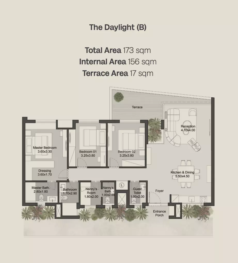 Apartment · 3 Bedrooms · 167–173 m² in The Gray Residences-Hills of One 2