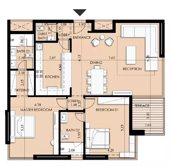 Penthouse · 5 Bedrooms · 455 m² in Canal Walk Residence 2
