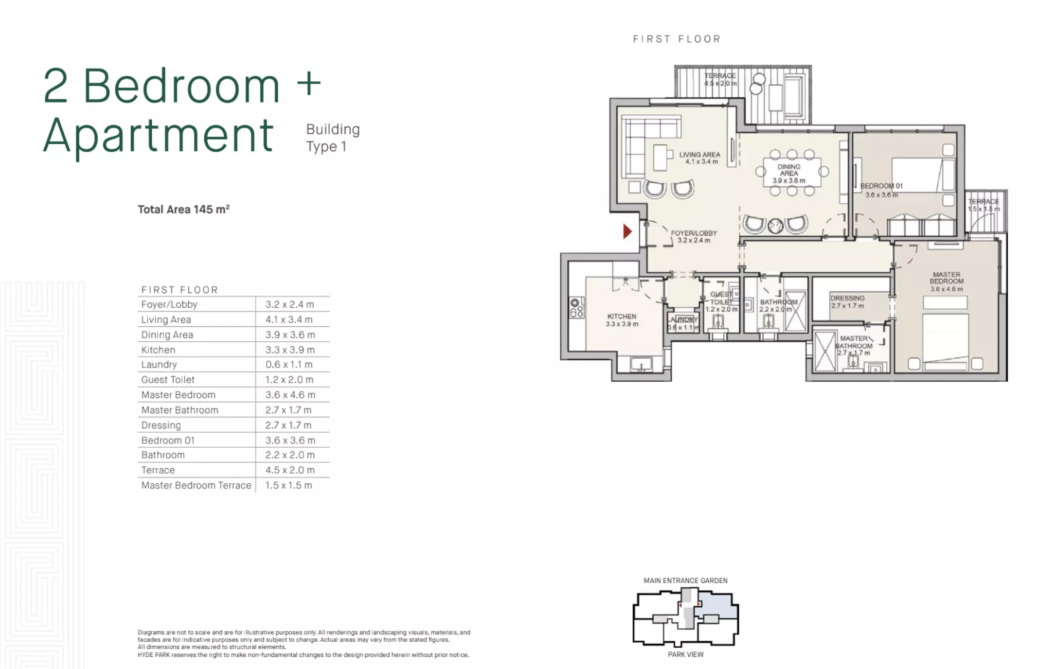 Apartment · 2 Bedrooms · 126–145 m² in Hyde Park New Cairo Compound 2