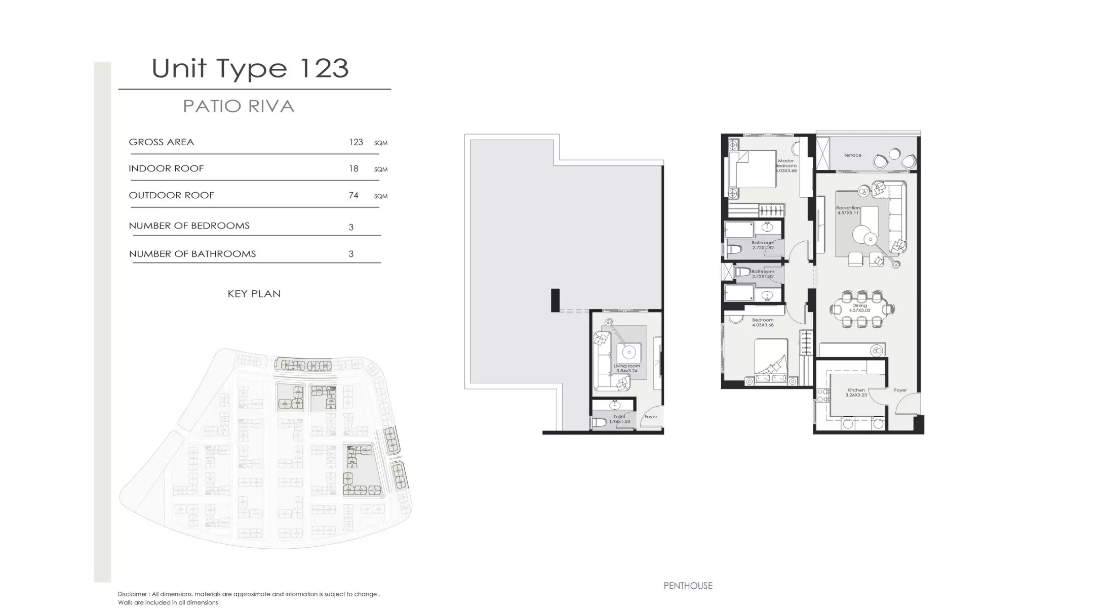 بنتهاوس · 3 غرف · 123–137 م² في El Patio Riva Compound by La Vista 2