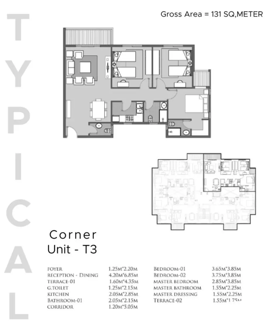 شقة · 3 غرف · 120–170 م² في كمبوند دي جويا ريزيدنس الشيخ زايد 2026 De Joya Residence New Zayed 4