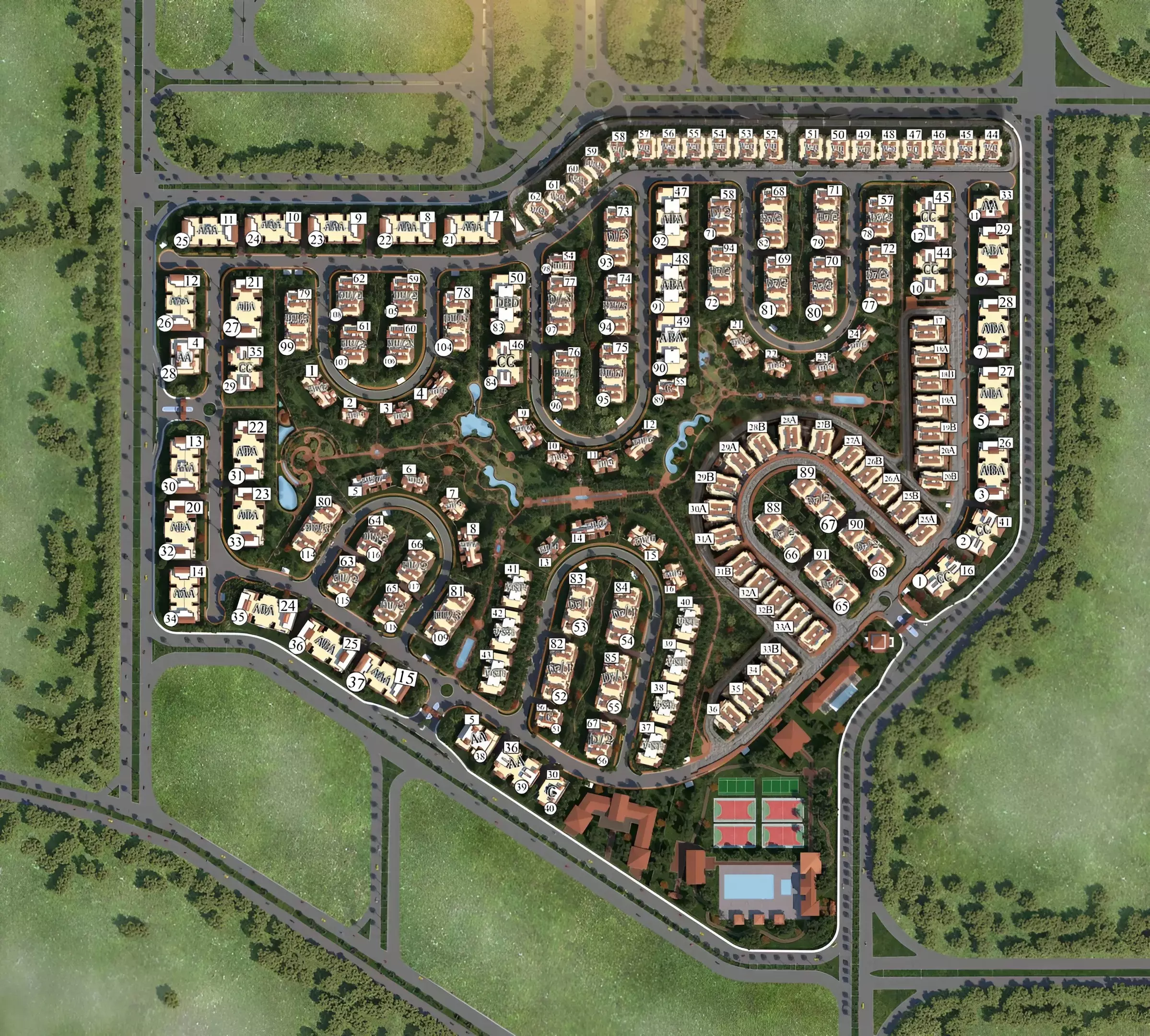 كمبوند مادي فيو - الشروق master plan