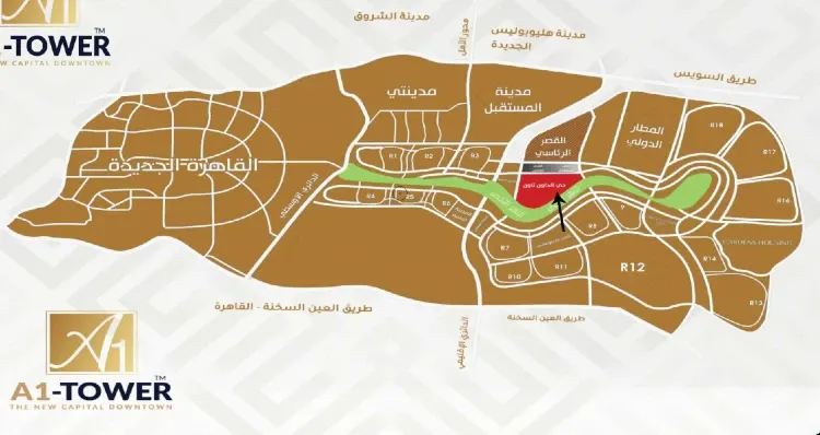 ايه وان تاور العاصمة الإدارية 1 master plan