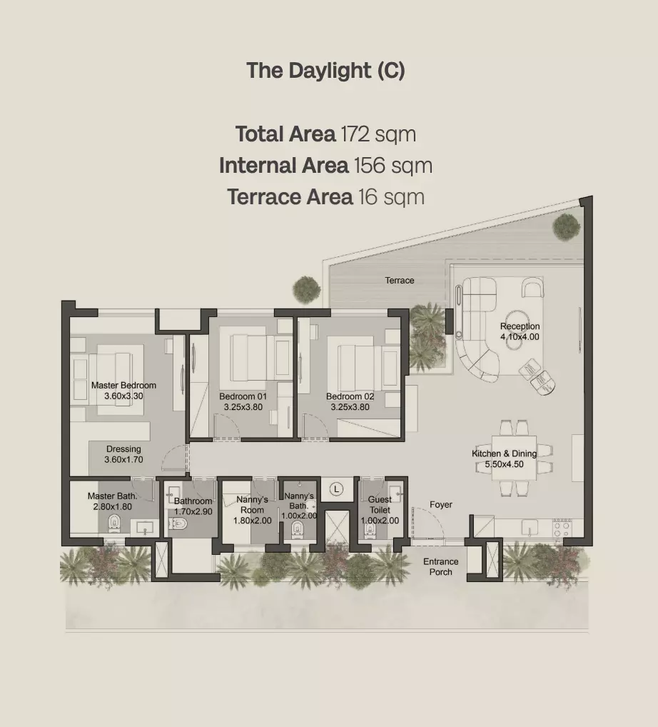 Apartment · 3 Bedrooms · 167–173 m² in The Gray Residences-Hills of One 3