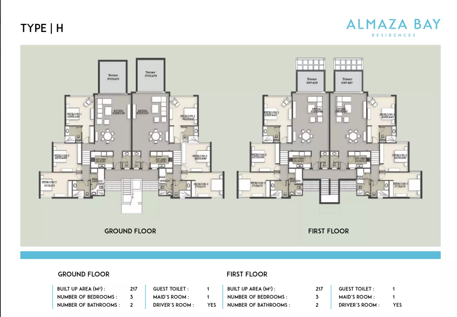 شقة · 3 غرف · 196–217 م² في Almaza Bay North Coast 2