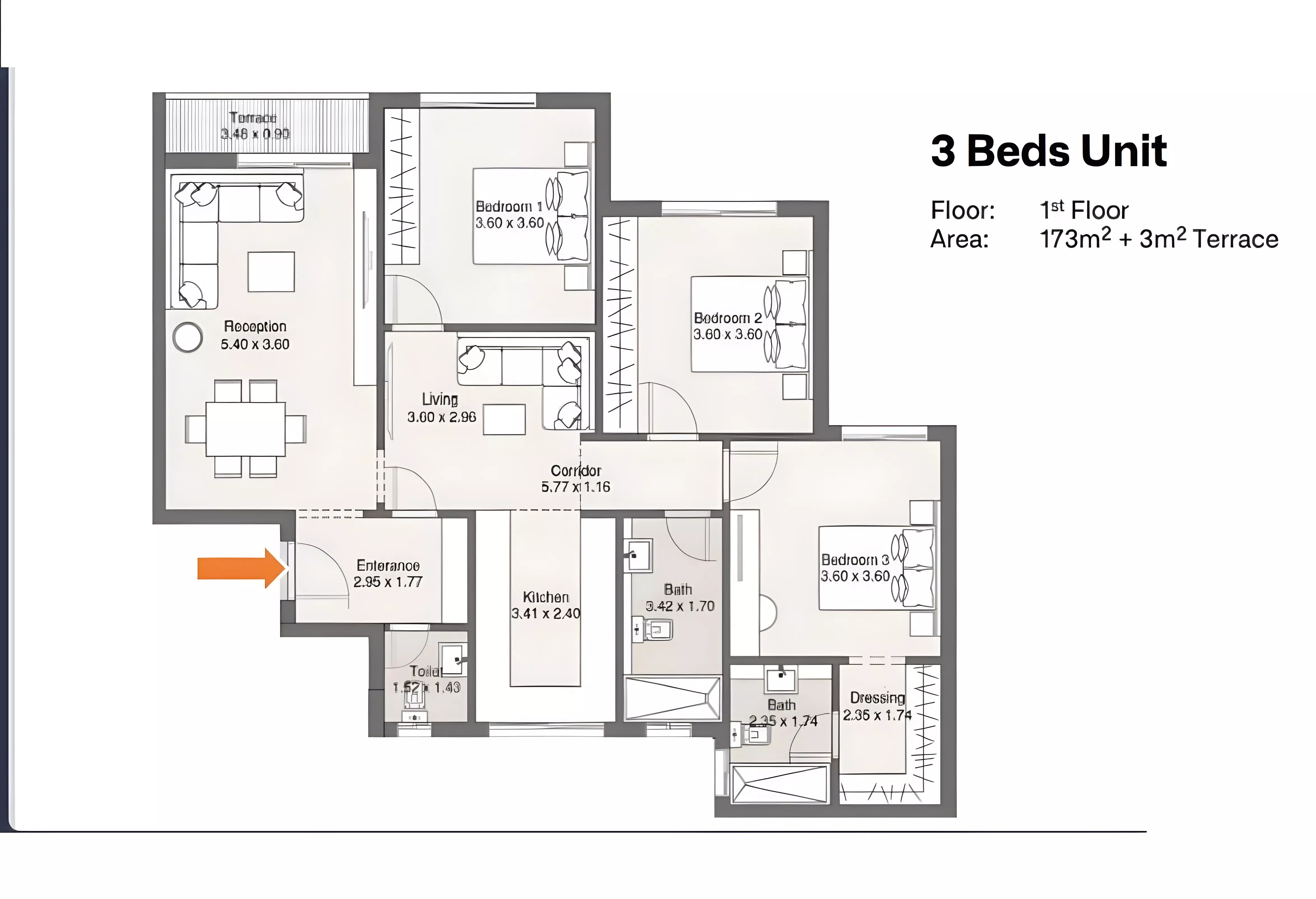 Apartment · 3 Bedrooms · 138–173 m² in Maliv Compound New Cairo 2