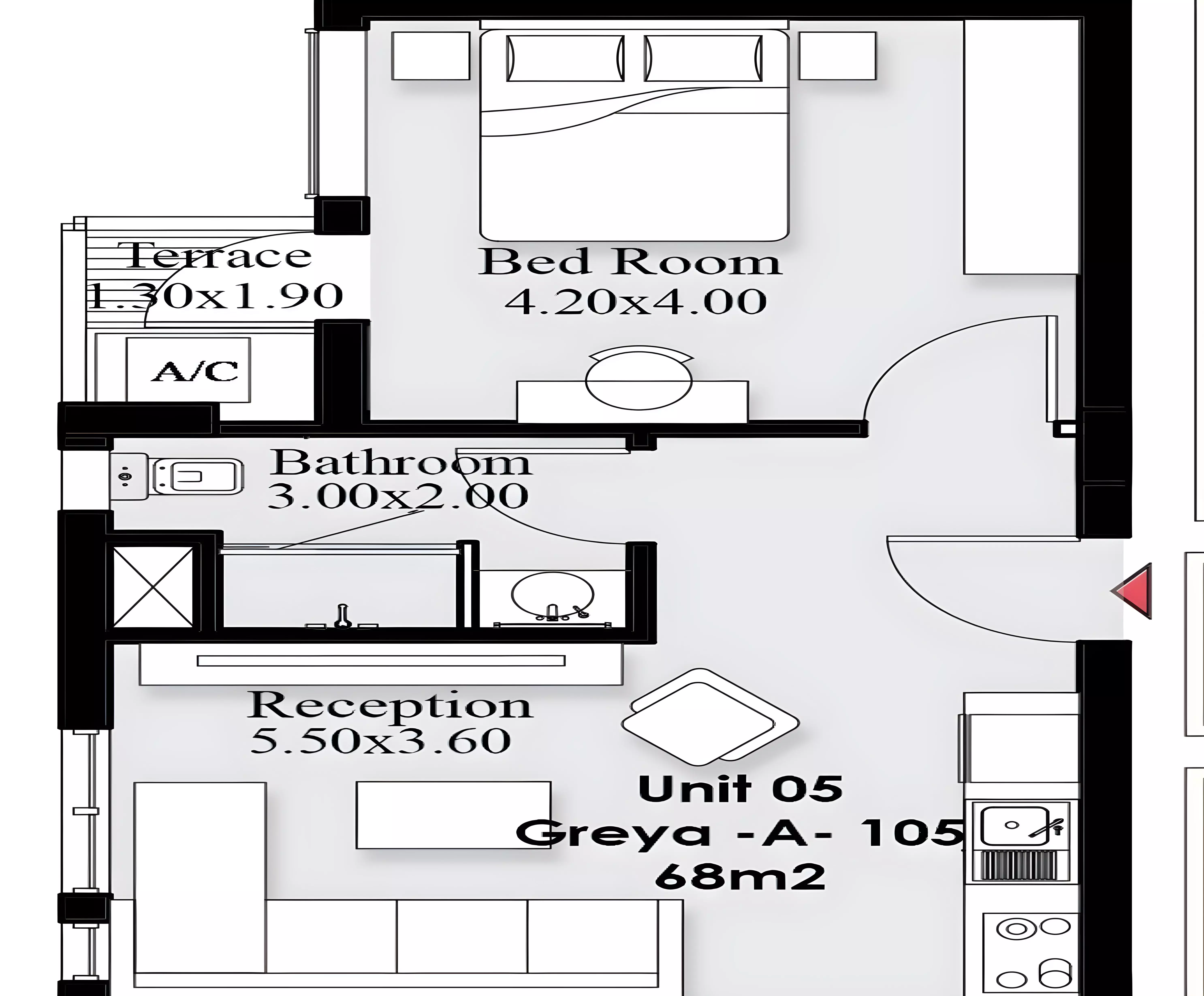 Apartment · 1 Bedroom · 68–100 m² in كمبوند جريا التجمع الخامس 2026 Compound Greya New Cairo