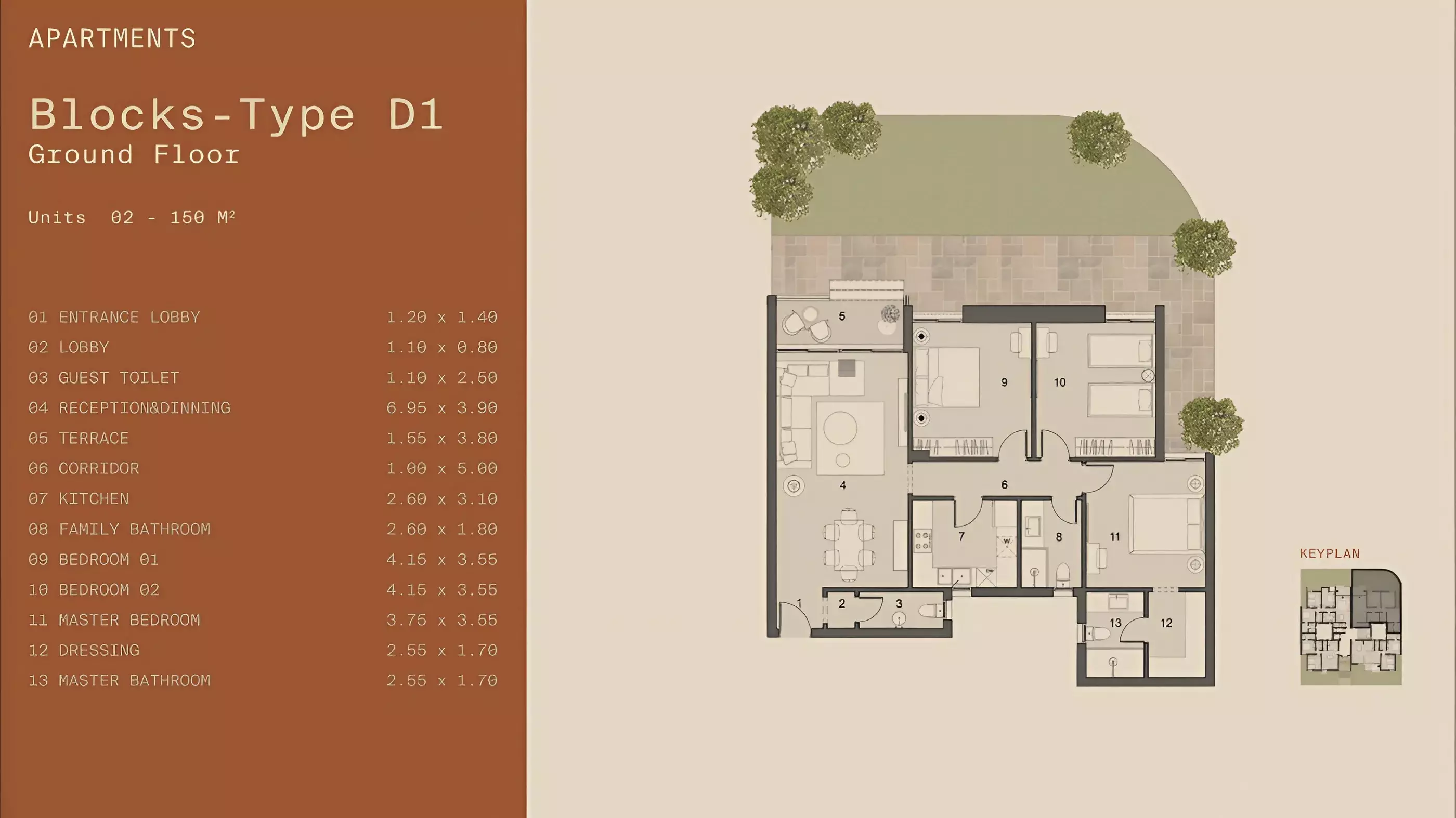 شقة · 3 غرف · 150 م² في Q Hills 2