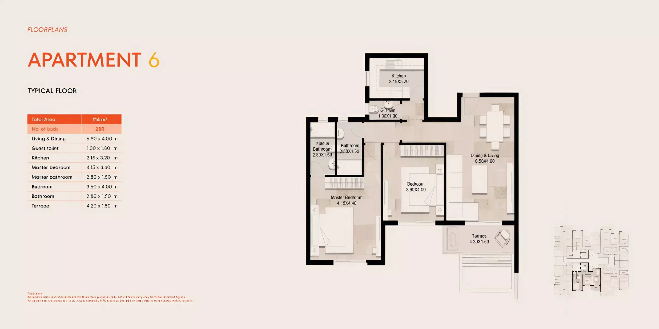 Apartment · 2 Bedrooms · 116 m² in Parkway Residence - Hyde Park 3