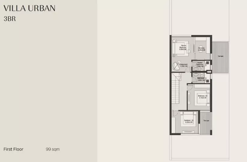 فيلا · 3 غرف · 240–342 م² في كمبوند هيلز اوف وان زايد الجديدة 2026 Compound Hills Of One New Zayed 2