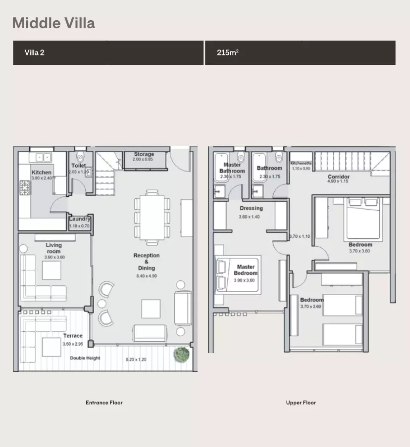 فيلا · 3 غرف · 176–215 م² في The Median Residences New Cairo by EGYGAB 4