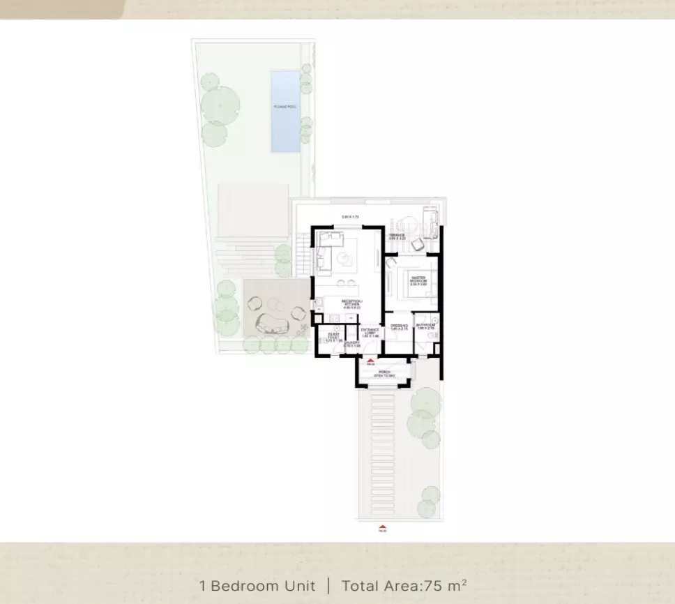 شقة · غرفة · 75 م² في Fairways 4