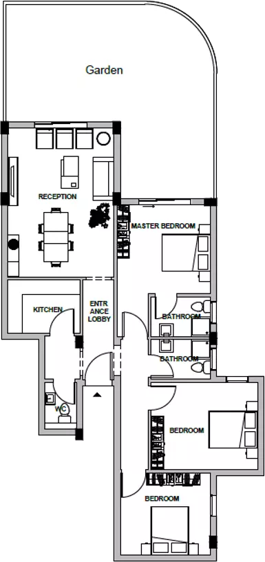 شقة · 3 غرف · 162–175 م² في كمبوند وايت ريزيدنس التجمع الخامس 2026 Compound White Residence New Cairo 2