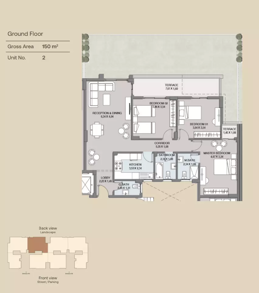 Apartment · 3 Bedrooms · 130–150 m² in Westview Residence 3