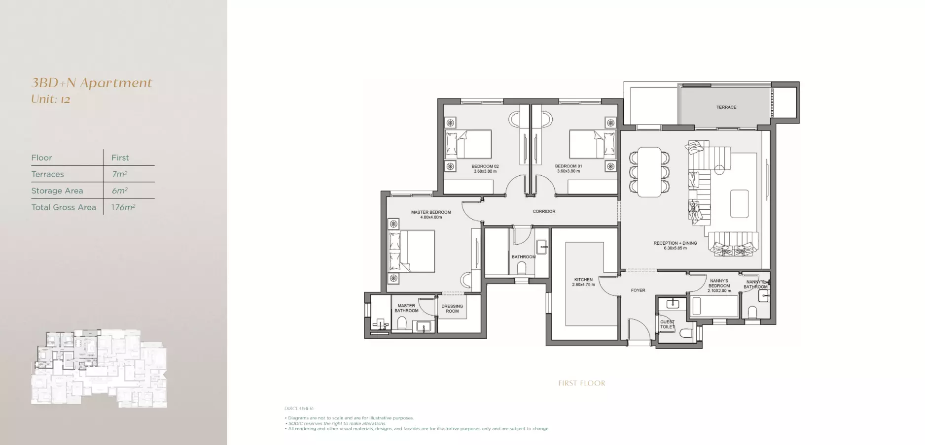 شقة · 3 غرف · 118–208 م² في East Vale 4