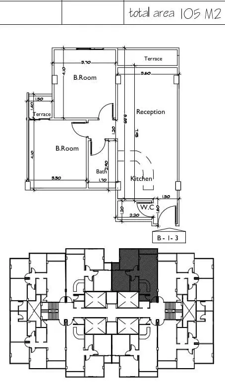شقة · غرفتين · 105–115 م² في كمبوند ريزا الشيخ زايد 2026 Compound Riza El Sheikh Zayed