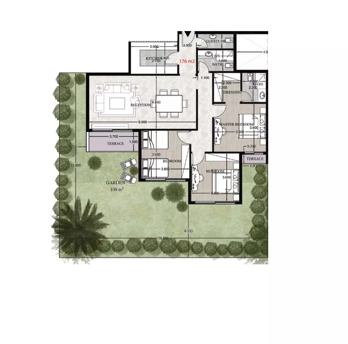 Apartment · 3 Bedrooms · 146–176 m² in Queen land compound New Capital by Euphoria Group 3