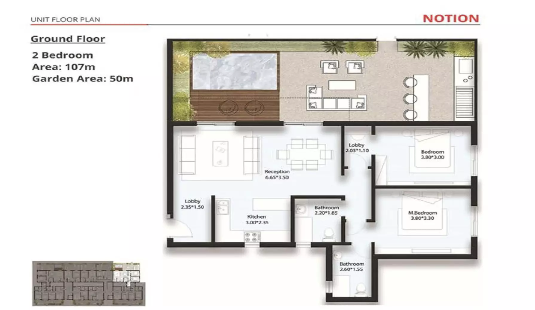 Apartment · 2 Bedrooms · 107–133 m² in كمبوند نوشن التجمع الخامس 2026 Compound Notion New Cairo
