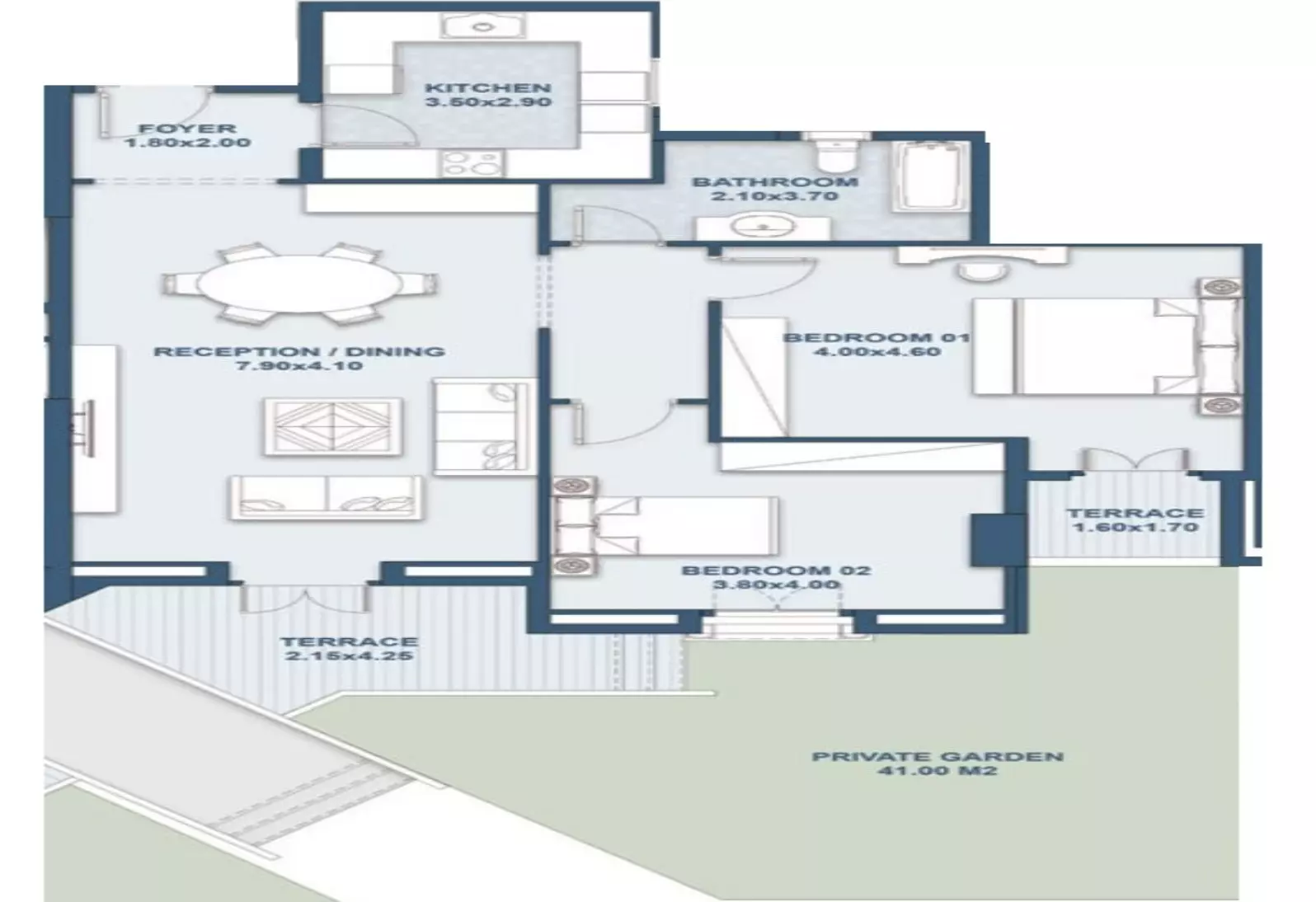 Apartment · 2 Bedrooms · 123–163 m² in New Garden City 3