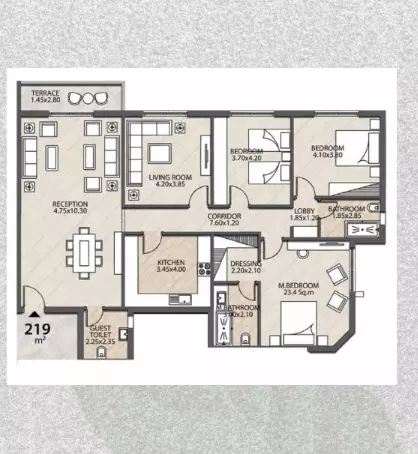 شقة · 3 غرف · 146–219 م² في Granda Life Compound El Shorouk by Egy Gab Developments 2