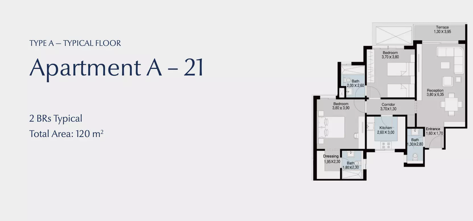 Apartment · 2 Bedrooms · 115–135 m² in كمبوند بلو تري التجمع الخامس 2026 Compound Blue Tree New Cairo 4