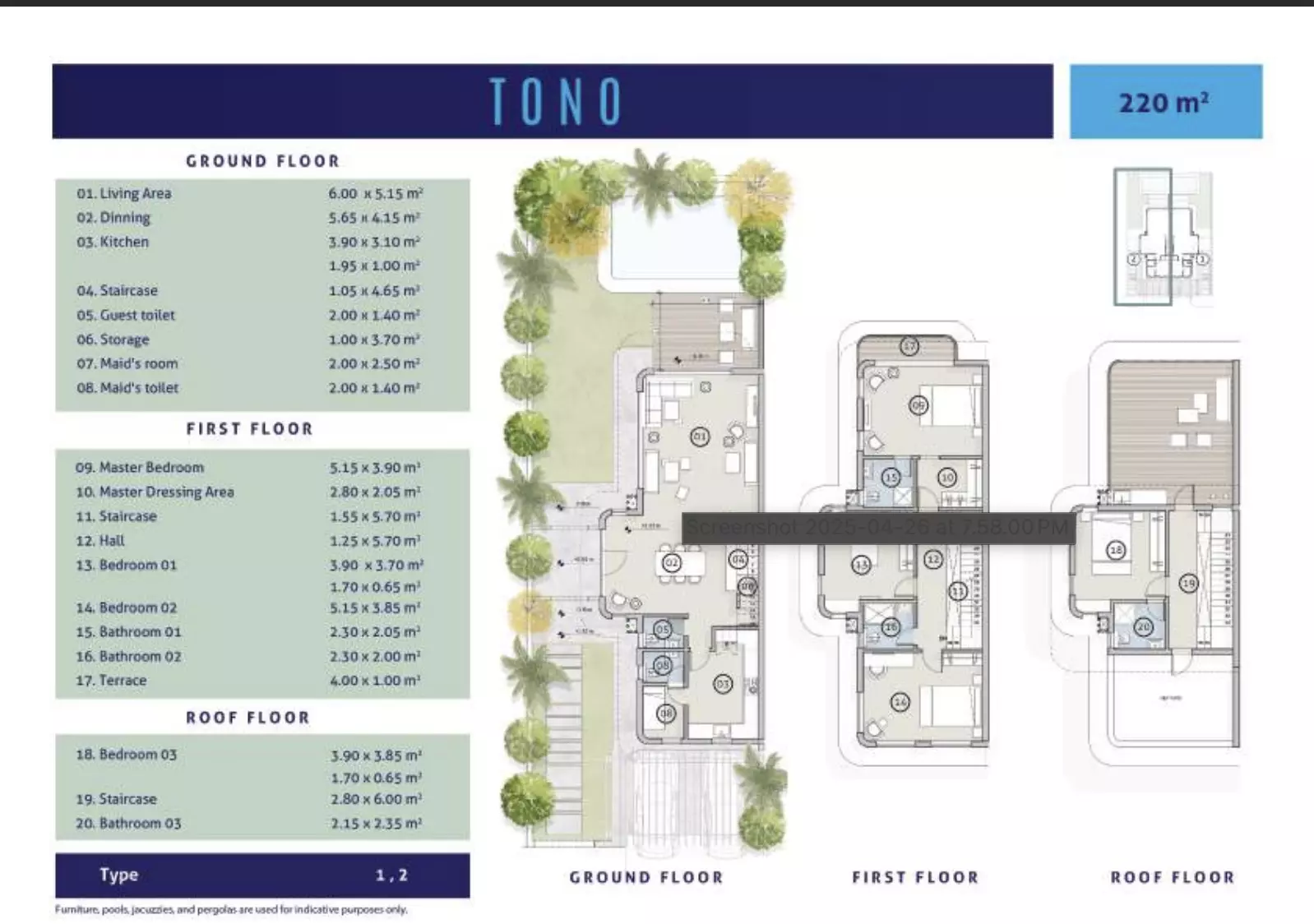 تاون هاوس · 3 غرف · 200–220 م² في Marseilia Beach 5 Village by Marseilia Developments