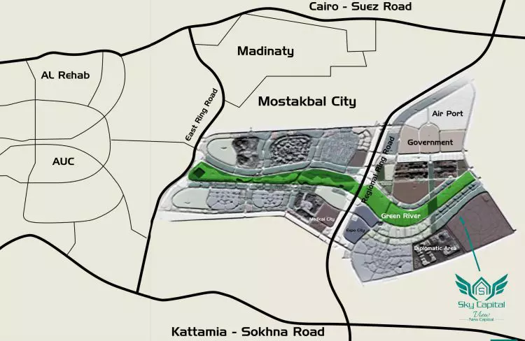 كمبوند سكاي كابيتال فيو العاصمة الادارية master plan
