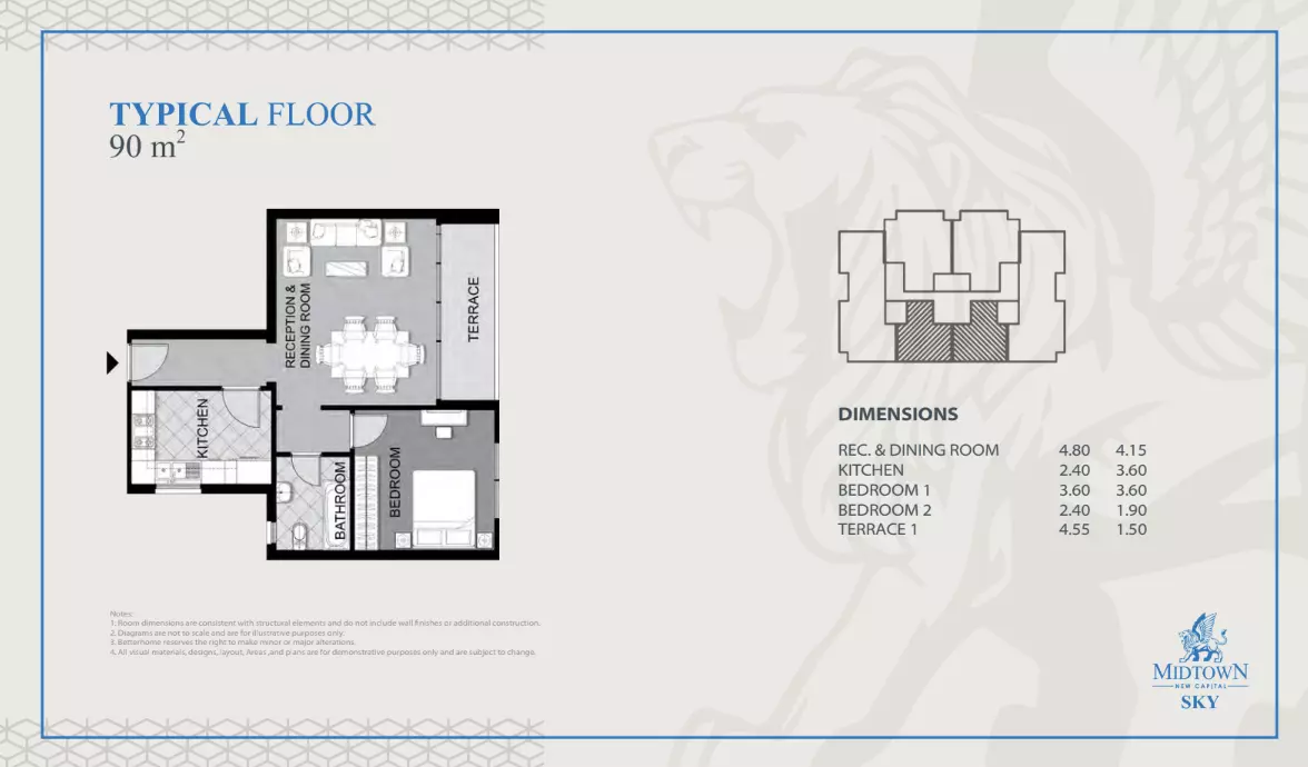 Apartment · 1 Bedroom · 90 m² in Midtown Sky Compound by Better Home Developments 2