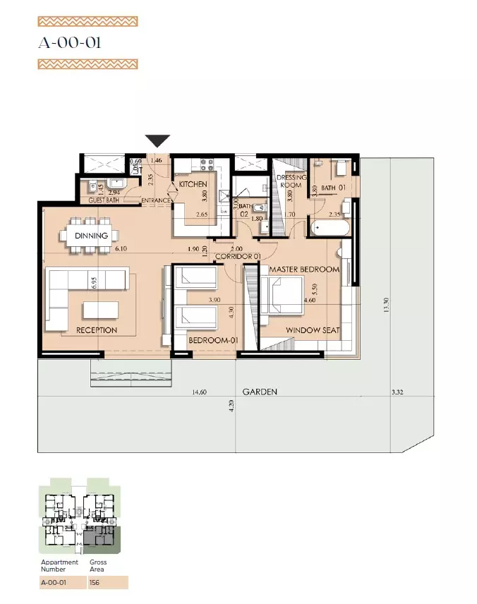 Apartment · 2 Bedrooms · 95–167 m² in Canal Walk Residence 2