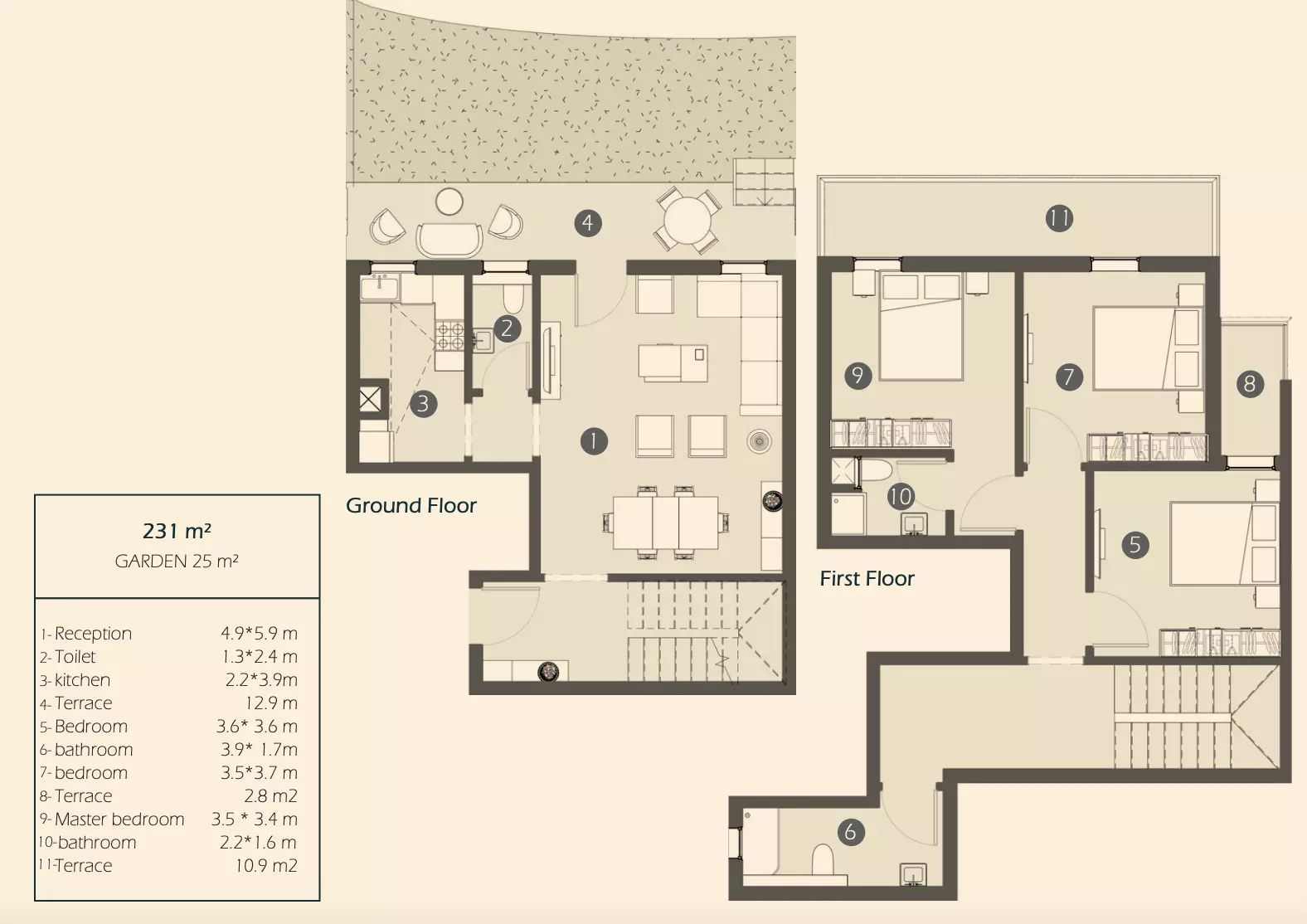 Villa · 3 Bedrooms · 231–256 m² in كمبوند شبابيك التجمع الخامس 2026 Compound Shababeek New Cairo 2