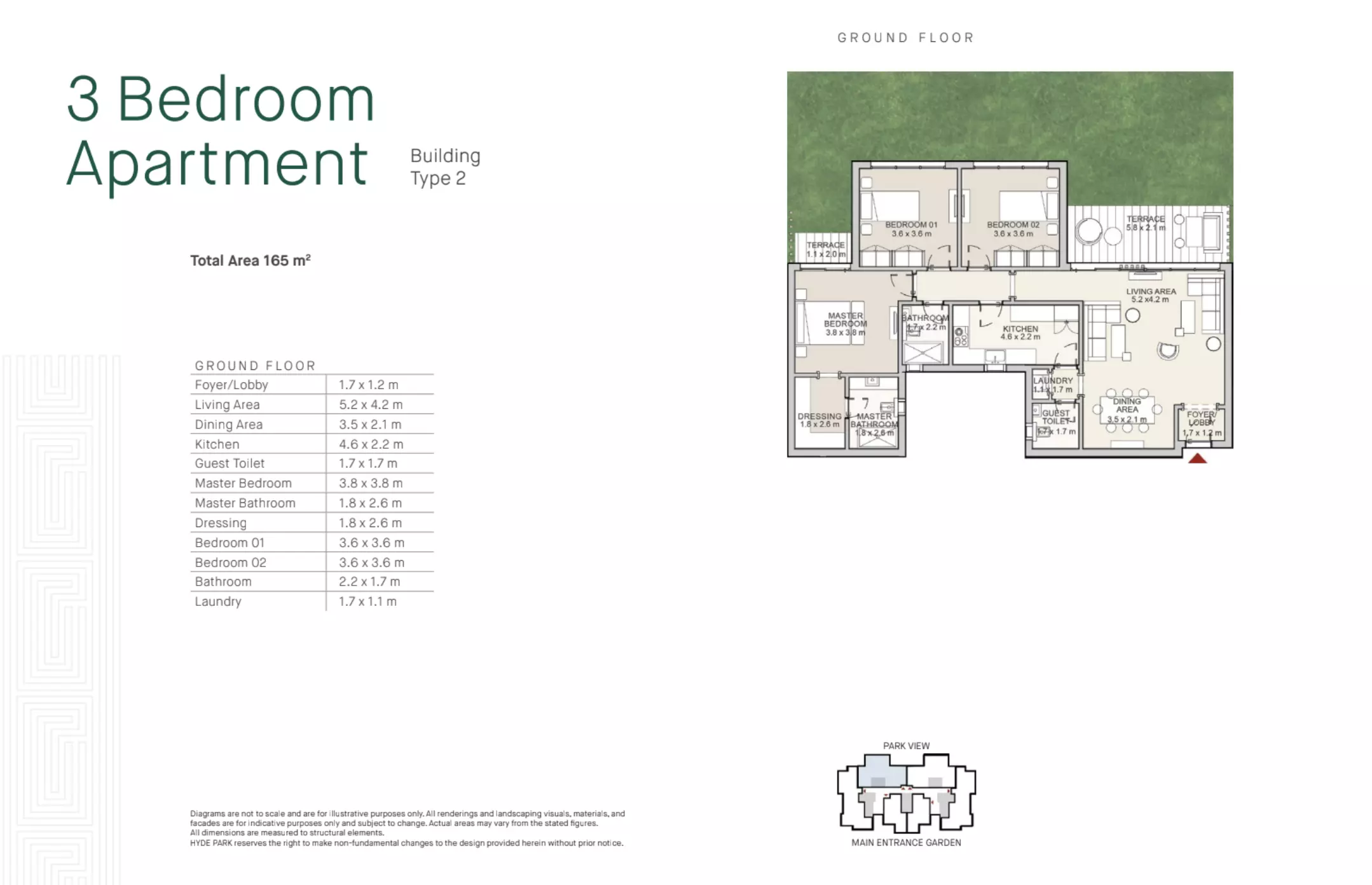 شقة · 3 غرف · 154–191 م² في Hyde Park New Cairo Compound 3