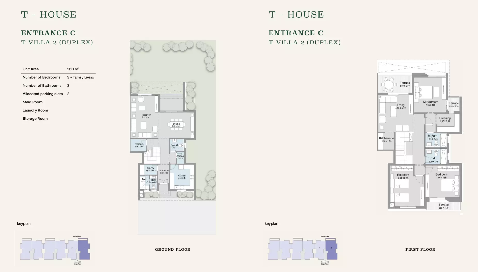 دوبلكس · 3 غرف · 255–260 م² في Terrace 2