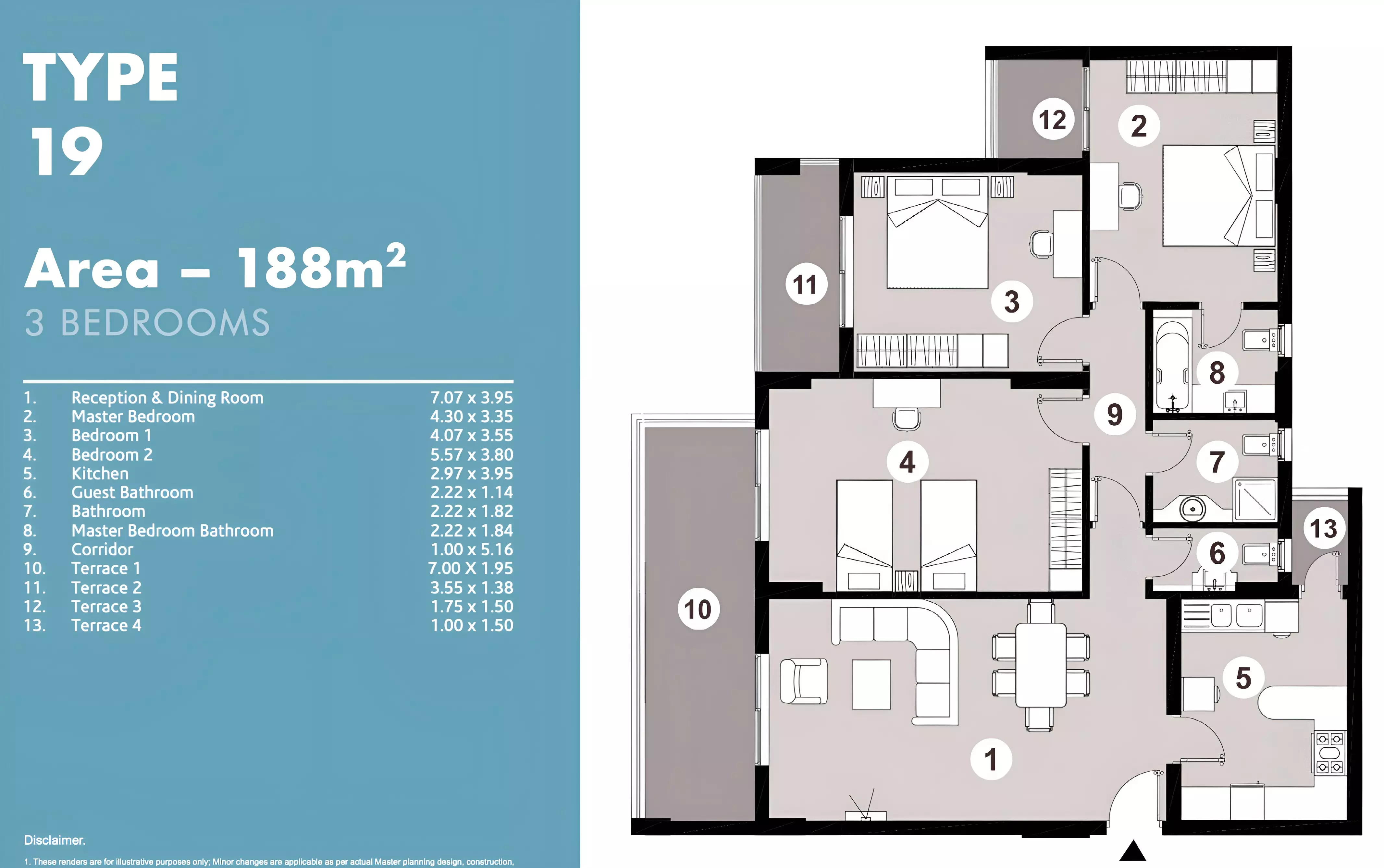 شقة · 3 غرف · 178–193 م² في Down Town New El Alamein by City Edge Developments 2