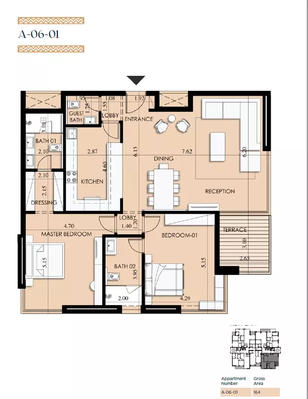 Apartment · 2 Bedrooms · 95–167 m² in Canal Walk Residence 3