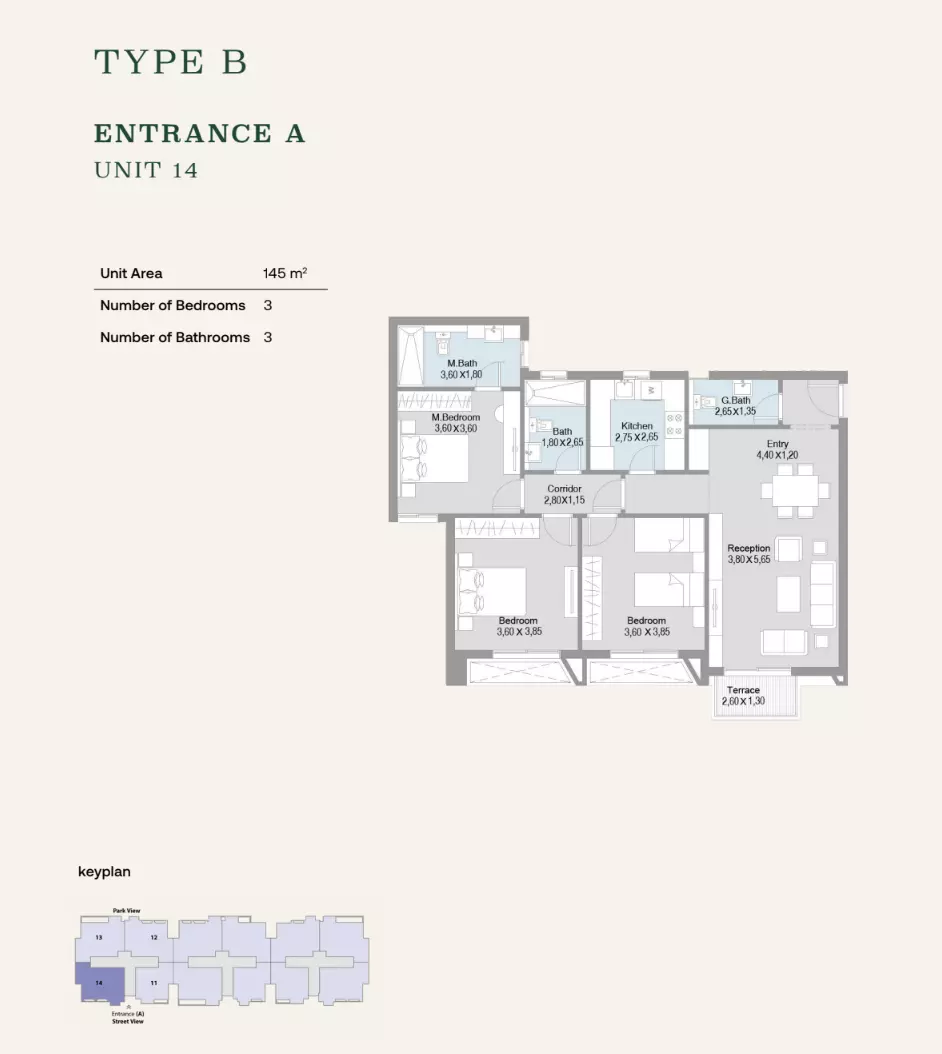 Apartment · 3 Bedrooms · 139–188 m² in Terrace 2