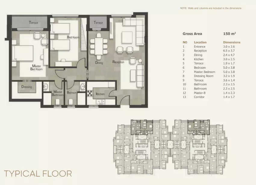 شقة · غرفتين · 120–154 م² في كمبوند كاسيل لاند مارك العاصمة الادارية 2026 Castle Landmark New Capital