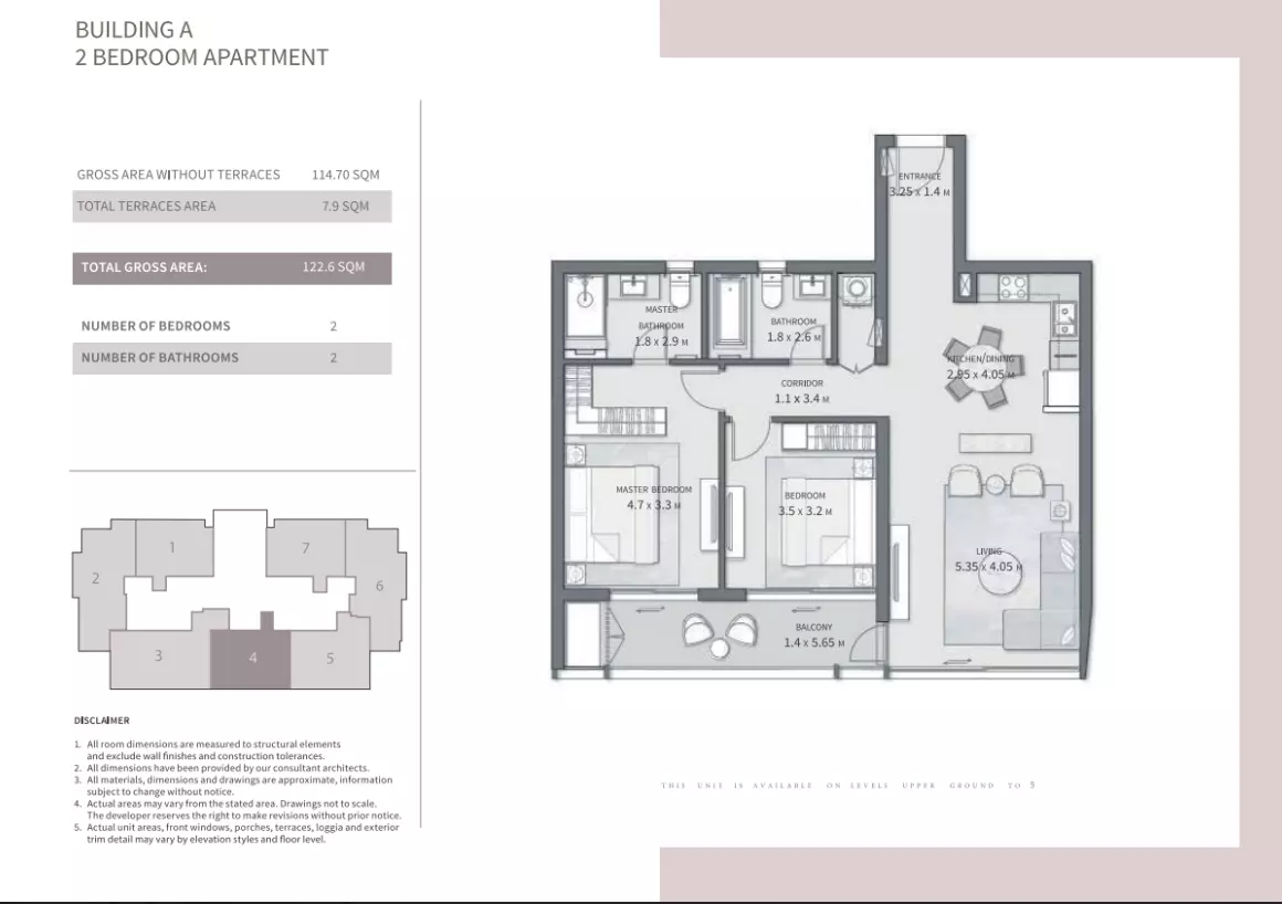 Apartment · 2 Bedrooms · 115–122 m² in Grand Residences  Cairo Gate 3