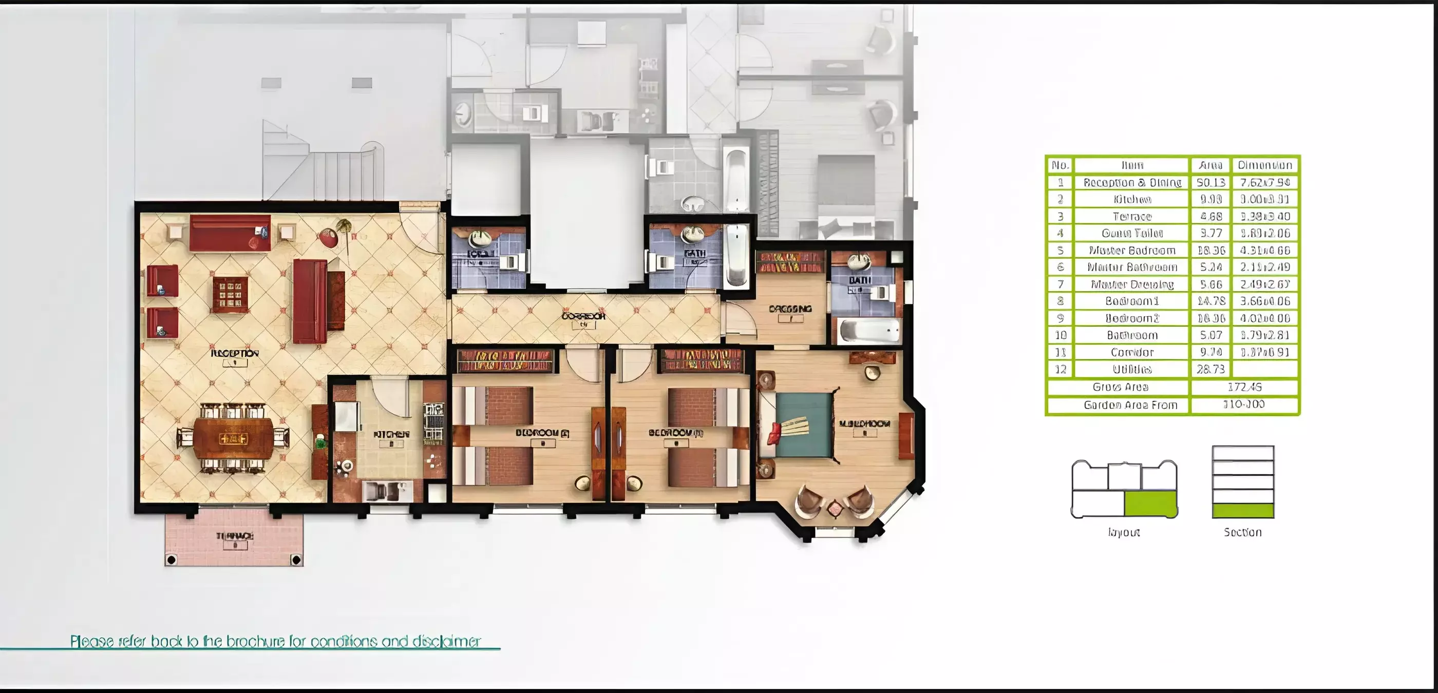 شقة · 3 غرف · 172–274 م² في Mountain View Hyde Park 3