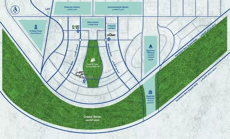 بارك بوينت مول العاصمة الادارية master plan