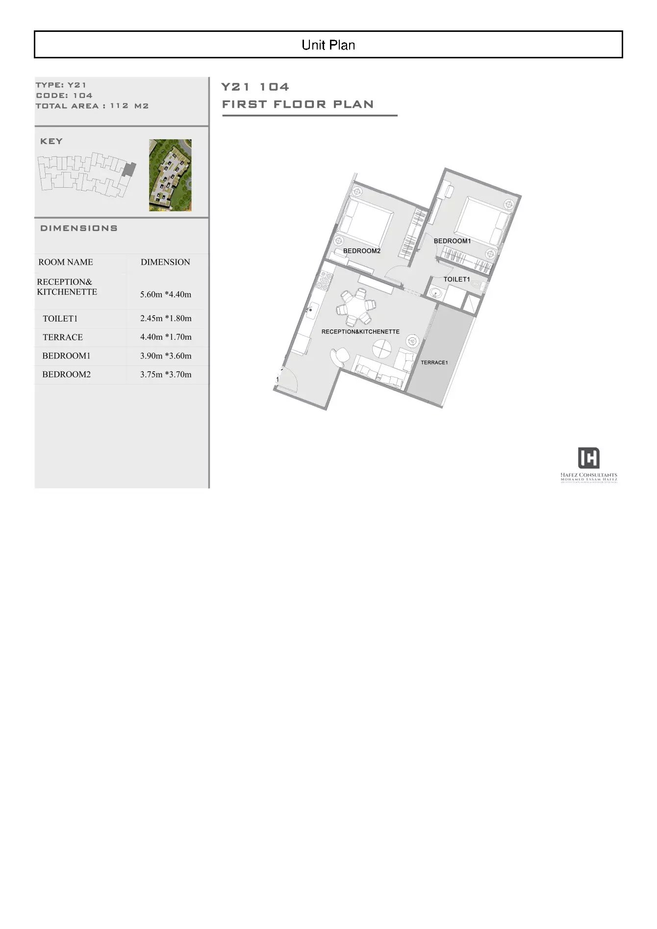 شقة · غرفتين · 112–129 م² في Crowne Residence New Cairo