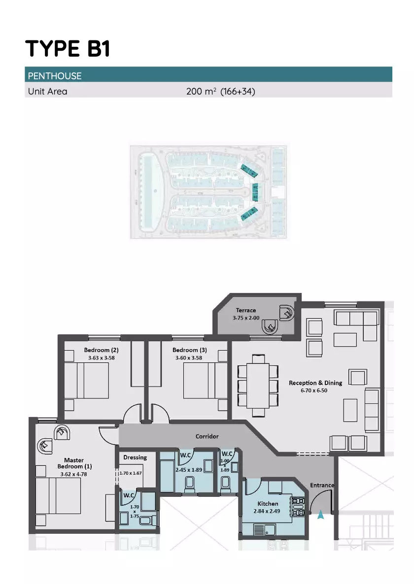 Penthouse · 3 Bedrooms · 194–285 m² in كمبوند روك فيرا التجمع الخامس 2026 Compound Rock Vera New Cairo 4