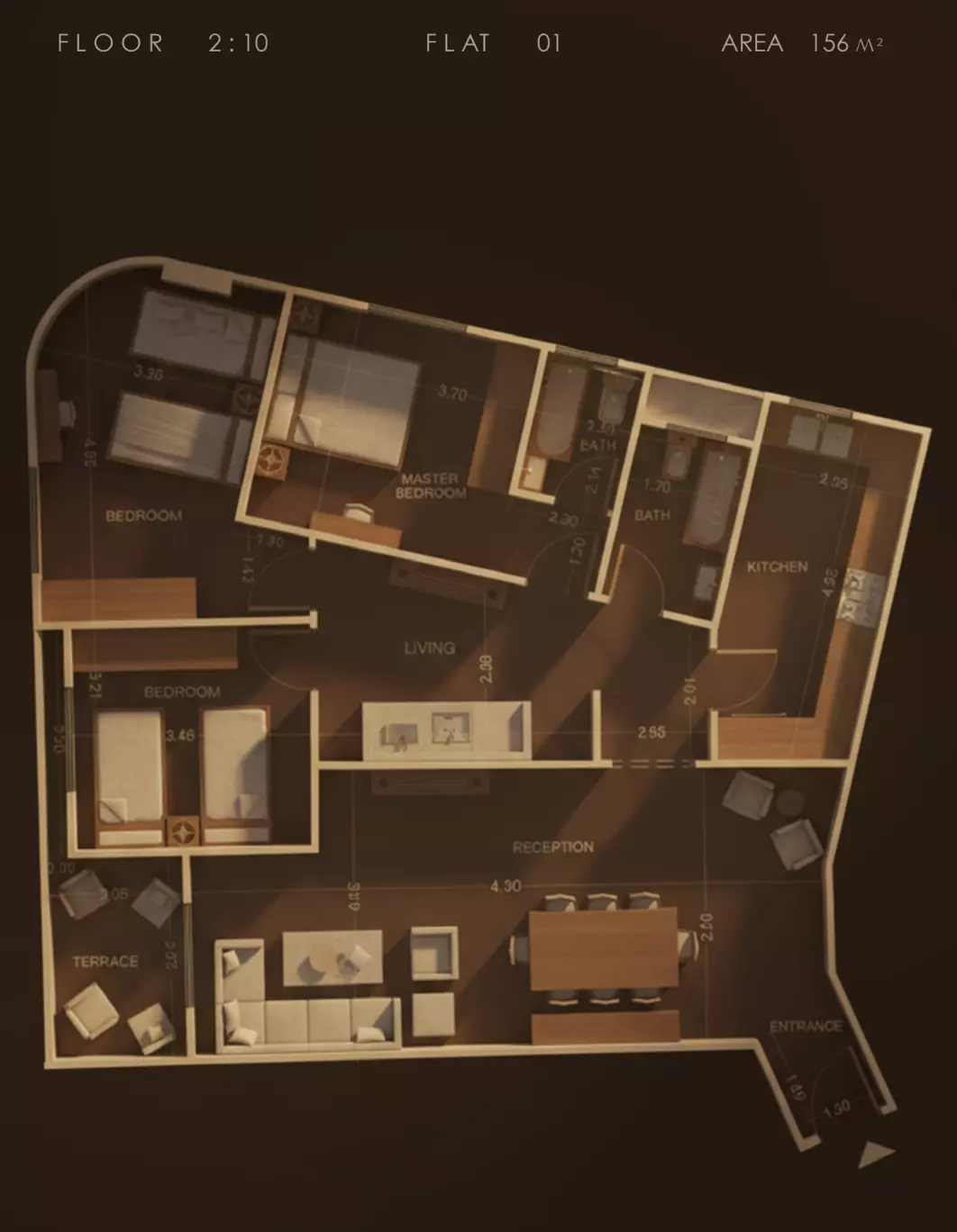 Apartment · 3 Bedrooms · 125–156 m² in Kattameya Gate 3