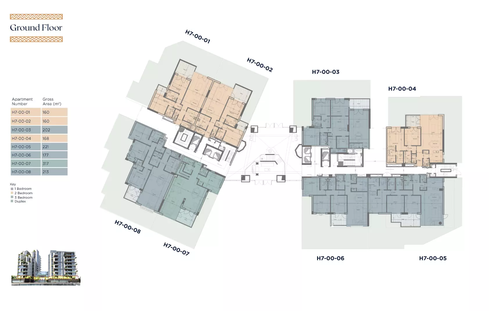 Duplex · 3 Bedrooms · 261–379 m² in Canal Walk Island 4
