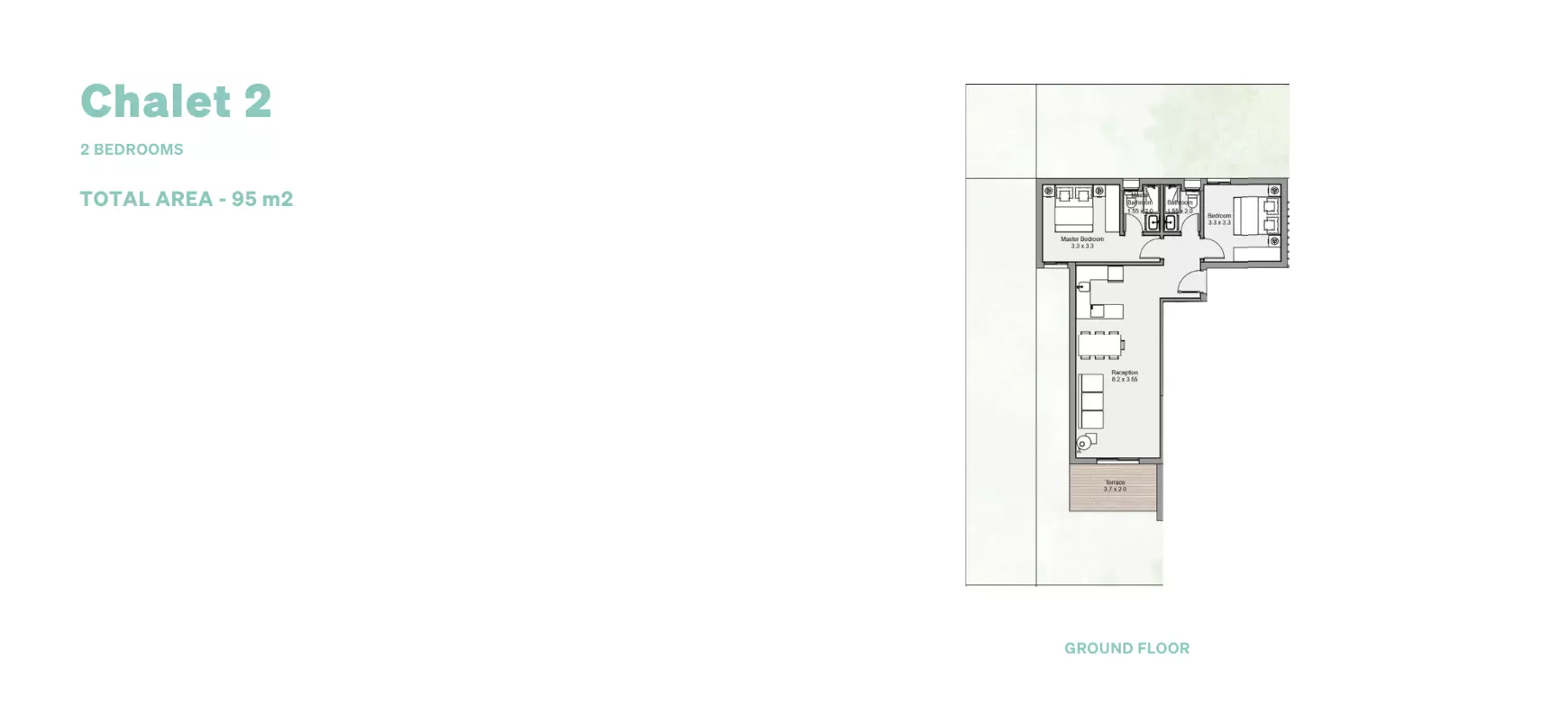 فيلا · غرفتين · 95–105 م² في Salt North Coast 3