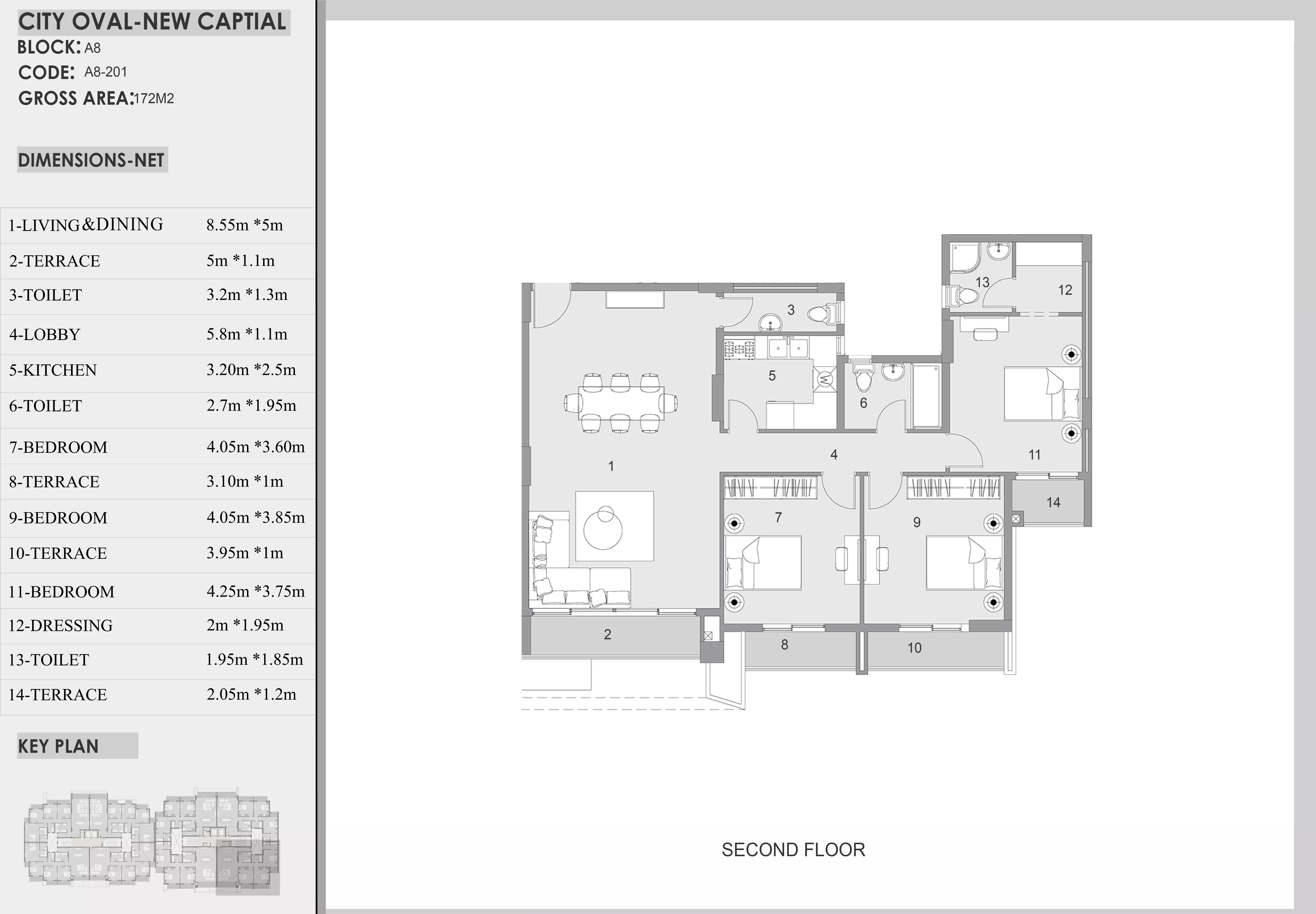 Apartment · 3 Bedrooms · 172–209 m² in كمبوند سيتي اوفال العاصمة الإدارية 2026 Compound City Oval New Capital