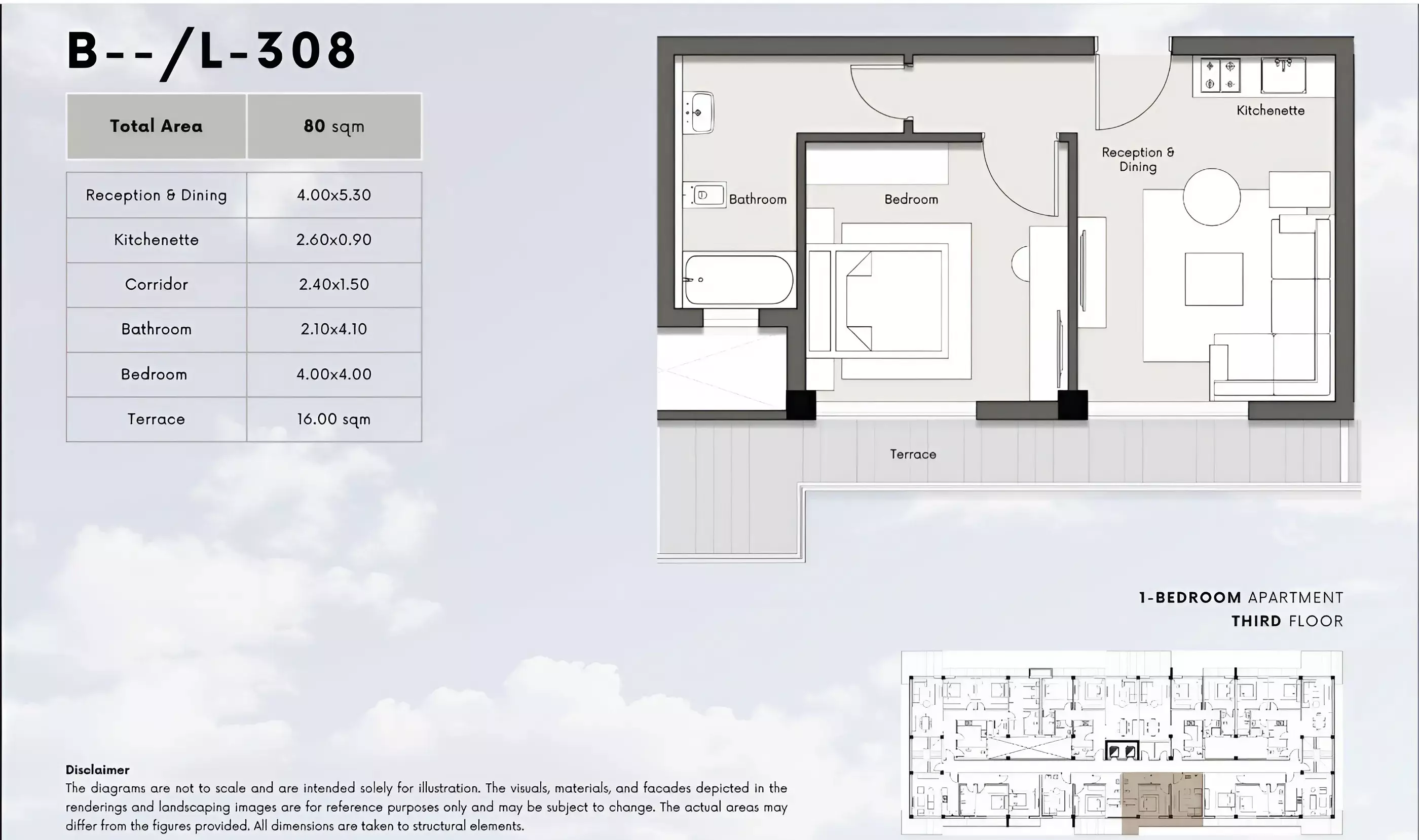 Apartment · 1 Bedroom · 80–102 m² in كمبوند كايت ريزيدنس اكتوبر 2026 Compound Kite Residence October 3