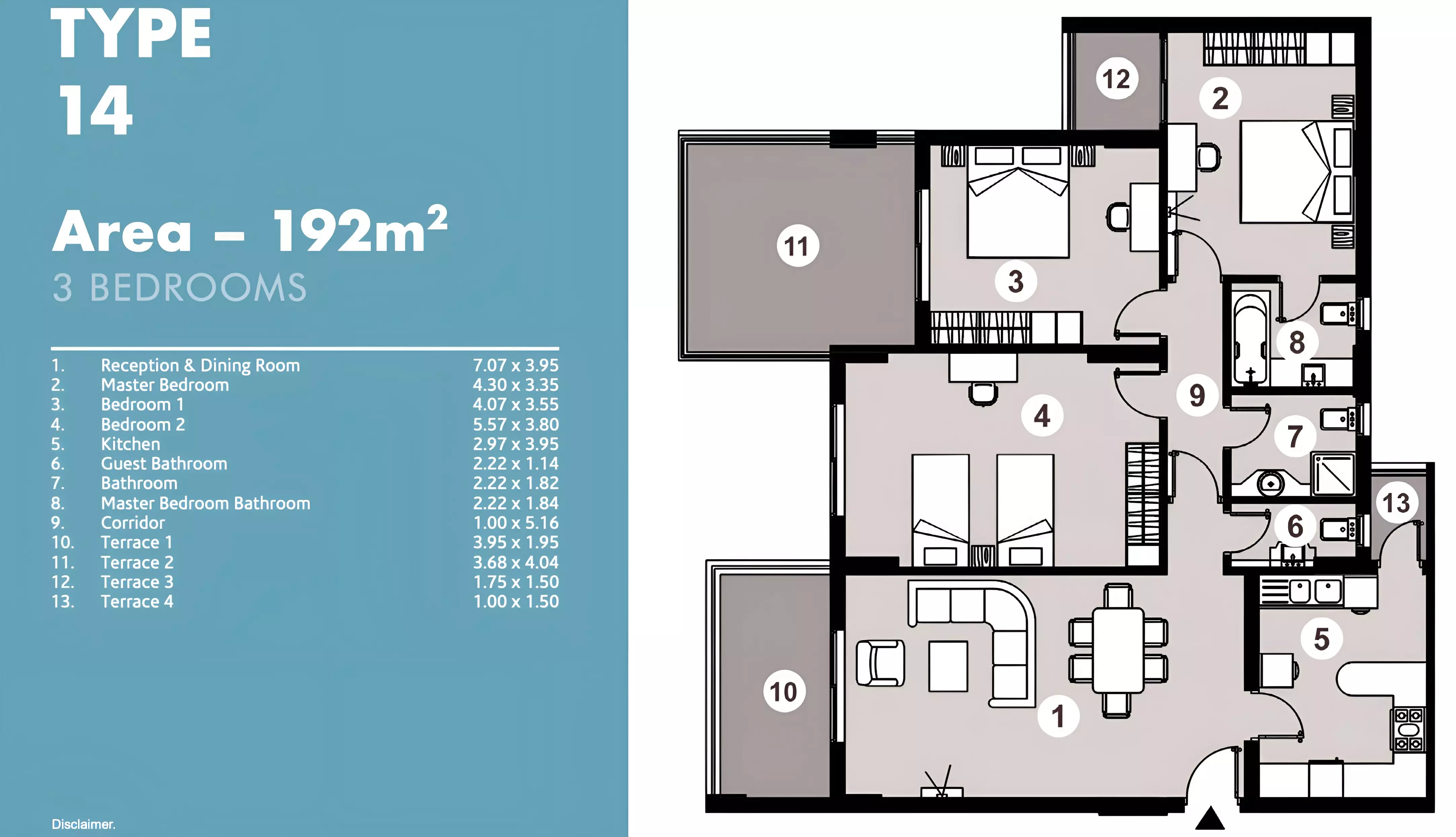 شقة · 3 غرف · 178–193 م² في Down Town New El Alamein by City Edge Developments 3